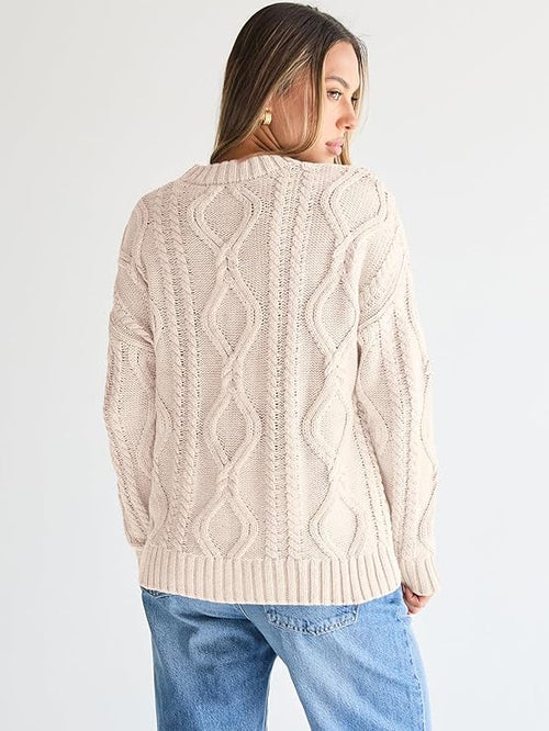 Oversized Cable Knit Crewneck