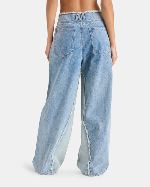 Loose Fit Wide Leg Jean Blue