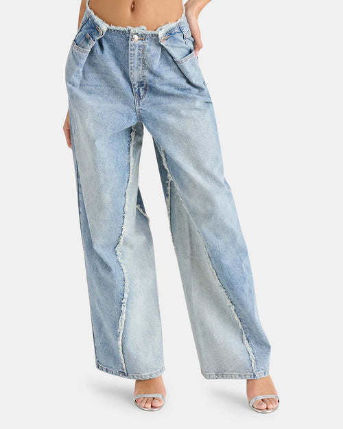 Loose Fit Wide Leg Jean Blue